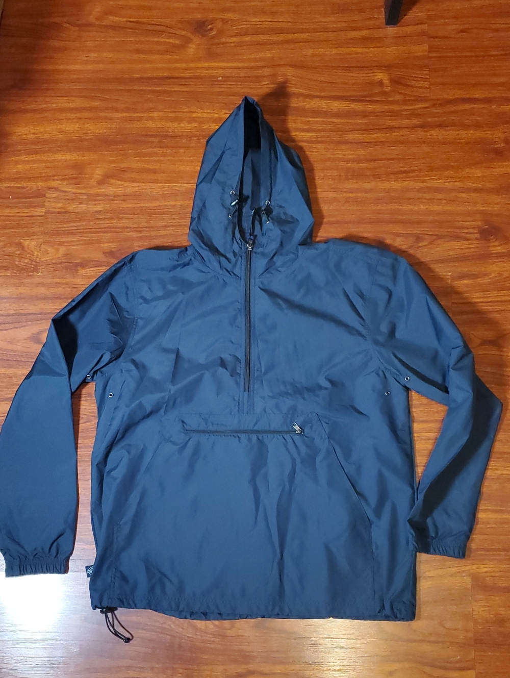 Charles River Apparel Navy Hooded Pullover Windbreaker